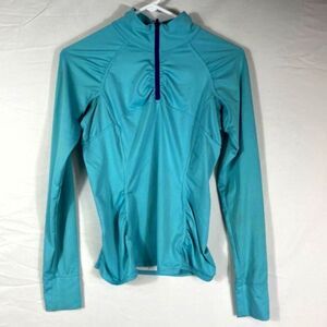 Athleta Quarter Zip Top Teal Size XSMALL